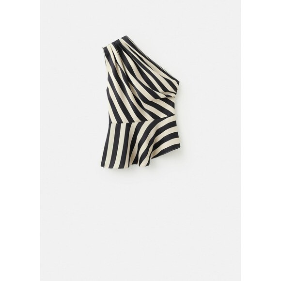 Mango Tops - Striped asymmetrical top by Mango.
It fits like S size.
Price firm.
No returns.